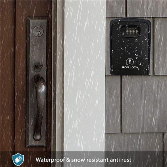 XXL Key Lock Box Wall Mount for Keys 4 Digit Combination with Resettable Code - Picture 4 of 5